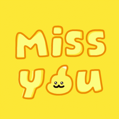 Yellow Background Saying Miss You GIF