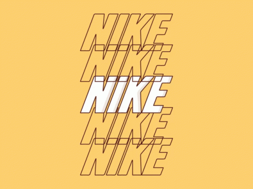 Yellow Background White Nike Text GIF
