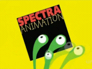 Yellow Background With Spectra Animation Logo GIF