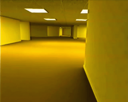 Yellow Backrooms Unsteady Handheld Shot GIF