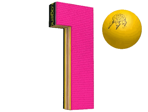 Yellow Ball In Front Of Pink Number 1