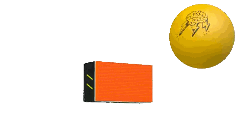 Yellow Ball on Orange Box