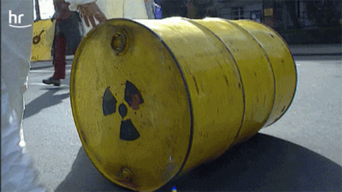 Yellow Barrel With Radioactive Symbol GIF