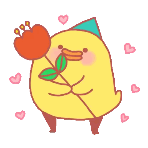 Yellow Bird Holding Red Flower