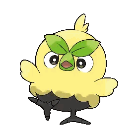 Yellow Bird with Green Leaf