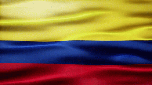 Yellow Blue and Red Flag Blowing in Wind