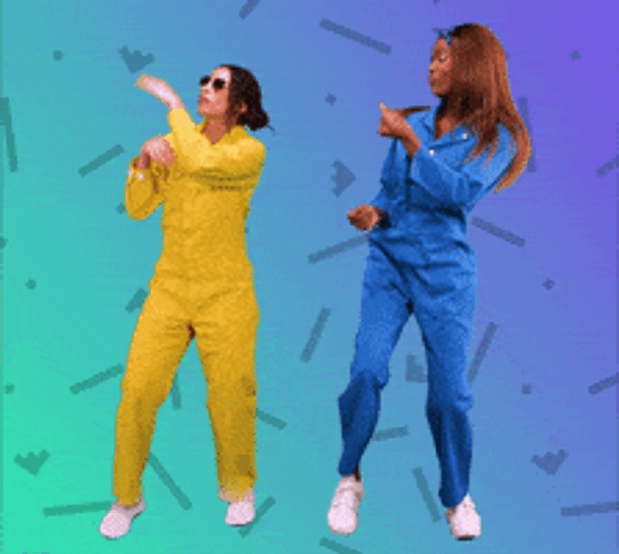 Yellow Blue Women Dance GIF