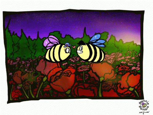 Yellow Bumblebee In Love GIF