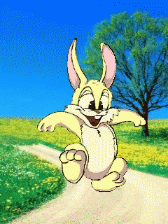 Yellow Bunny Hopping Cheerfully GIF