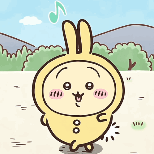 Yellow Bunny With Green Note GIF