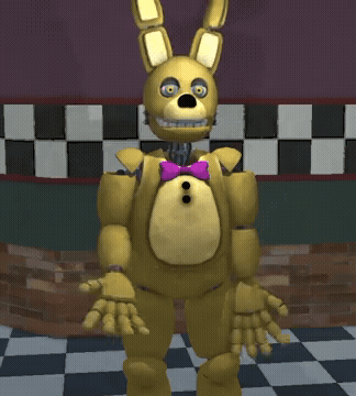 Yellow Bunny With Purple Bow Tie