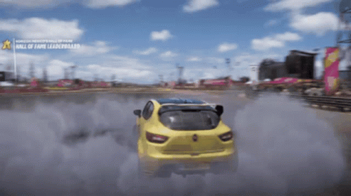 Yellow Car Driving Hall Of Fame Leaderboard GIF