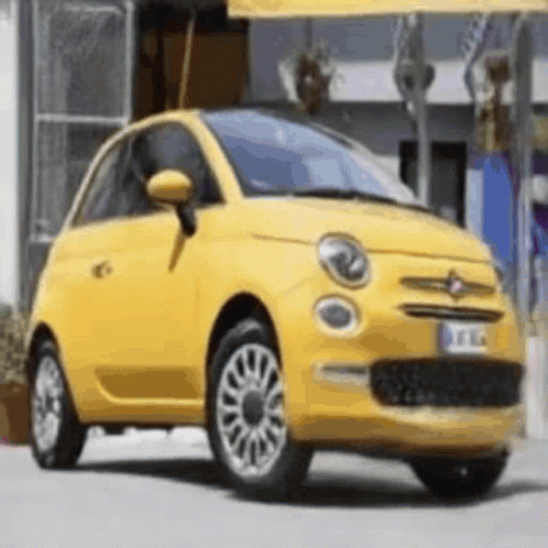 Yellow Car With AFL License Plate GIF