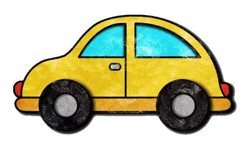 Yellow Car with Blue Door