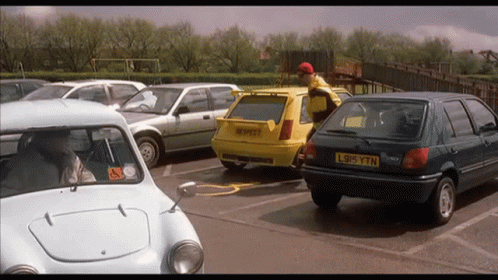 Yellow Car With License Plate L915 YTN