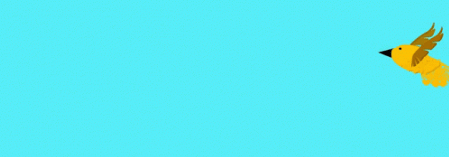 Yellow Cartoon Bird Flying GIF