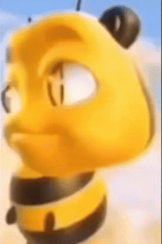 Yellow Cartoon Character Close Up GIF