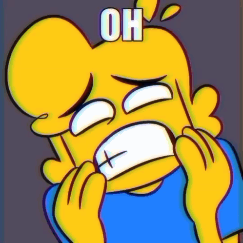 Yellow Cartoon Character Saying Oh