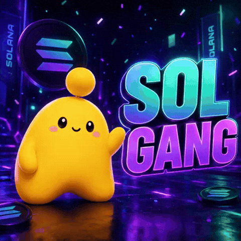 Yellow Cartoon Character Standing In Front Of Sol Gang GIF