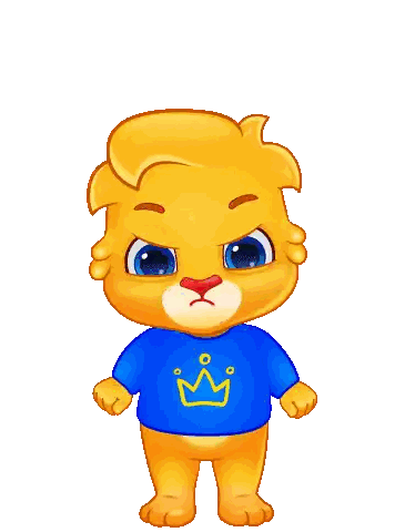 Yellow Cartoon Character with Blue Shirt and Crown