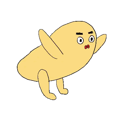 Yellow Cartoon Character with Red Bow Tie