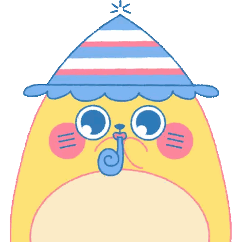 Yellow Cartoon Character With Striped Hat