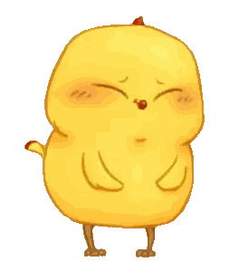 Yellow Cartoon Chicken with Red Beak and Nose