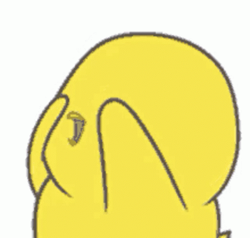 Yellow Cartoon Duck Covering Face GIF