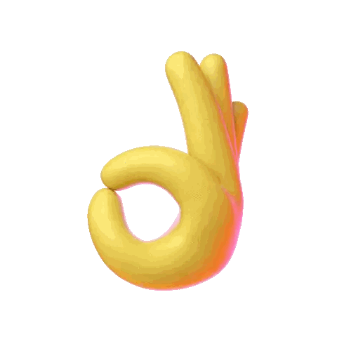 Yellow Cartoon Hand OK Sign