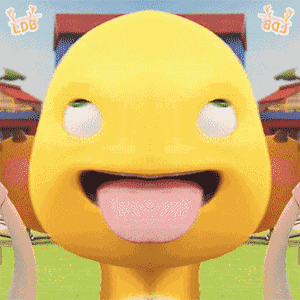 Yellow Cartoon Sticking Tongue Out LDB GIF