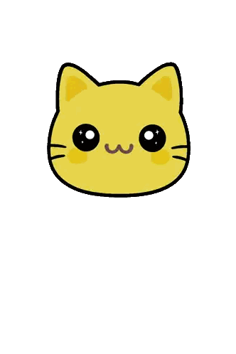 Yellow Cat with Big Eyes and W Mouth