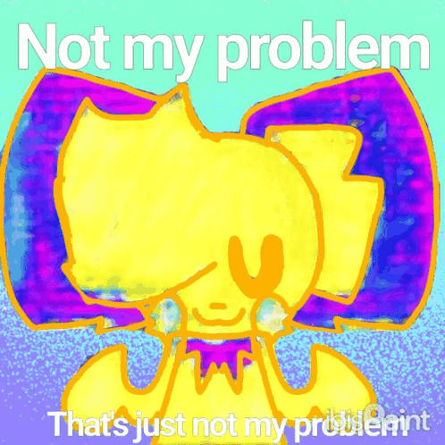 Yellow Cat with Purple Bow Not My Problem