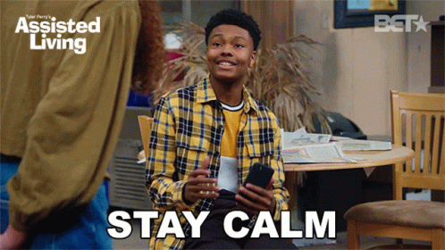 Yellow Checkered Guy Saying Stay Calm GIF