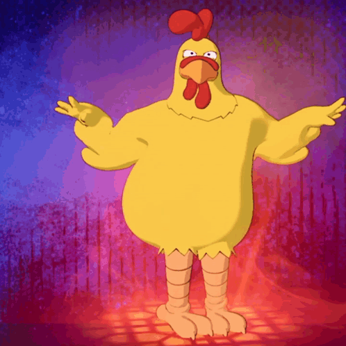 Yellow Chicken With Red Crest