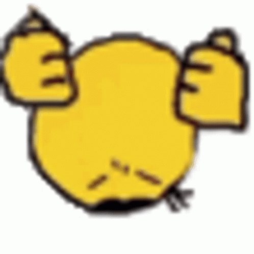 Yellow Chicken With Wings And Smiley Face GIF