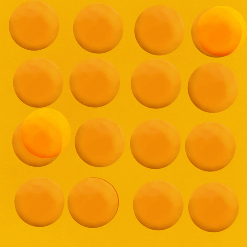 Yellow Circles with Red Center on Yellow Background