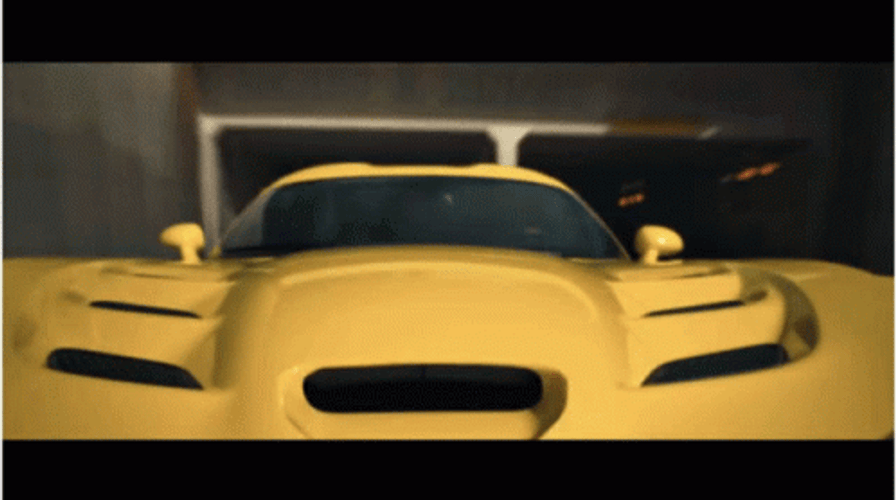 Yellow Dodge Racing GIF