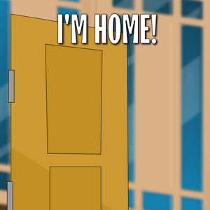 Yellow Door Saying I'm Home