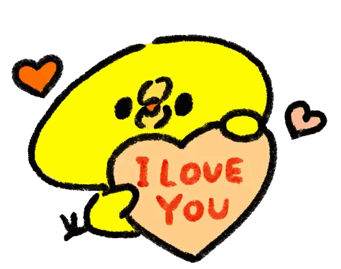 Yellow Duck Holding I Love You Heart