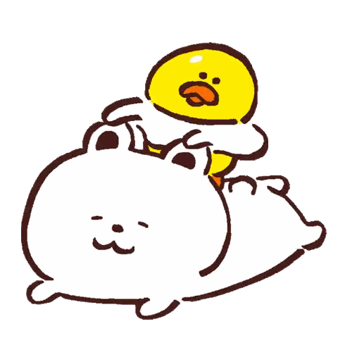 Yellow Duck Laying on White Duck