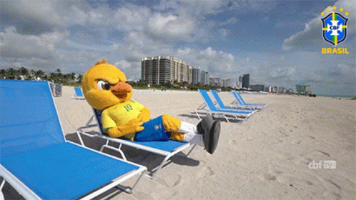 Yellow Duck Mascot With Number 10