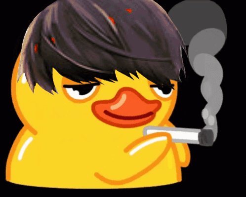 Yellow Duck Smoking Cigarette GIF