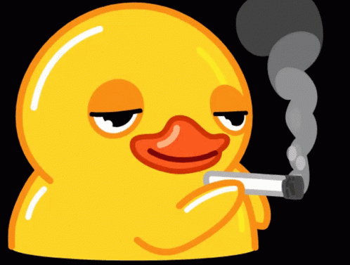 Yellow Duck Smoking Cigarette