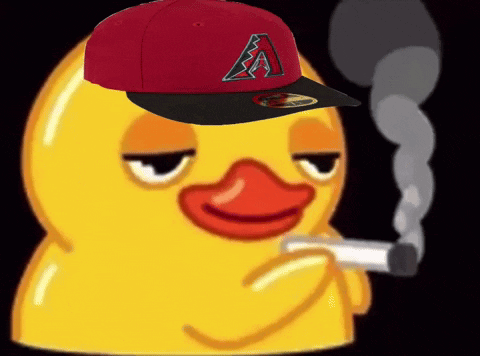 Yellow Duck Smoking Cigarette With Red Hat A GIF