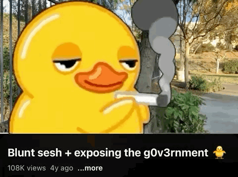 Yellow Duck Smoking Cigarette