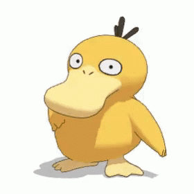 Yellow Duck With Black Head Standing