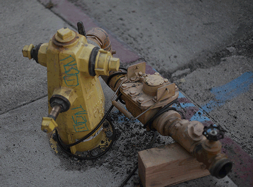 Yellow Fire Hydrant Ready For Fire Hose To Connect GIF