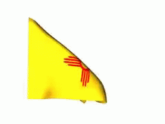 Yellow Flag With Red Cross Waving GIF