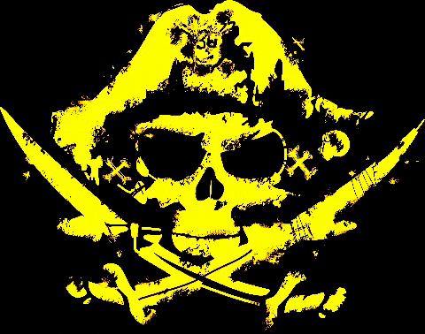 Yellow Flashing Jolly Roger GIF