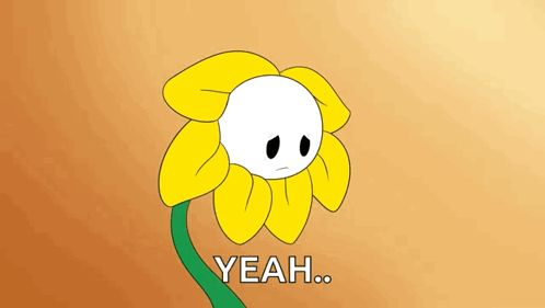Yellow Flower Cartoon Saying Yeah